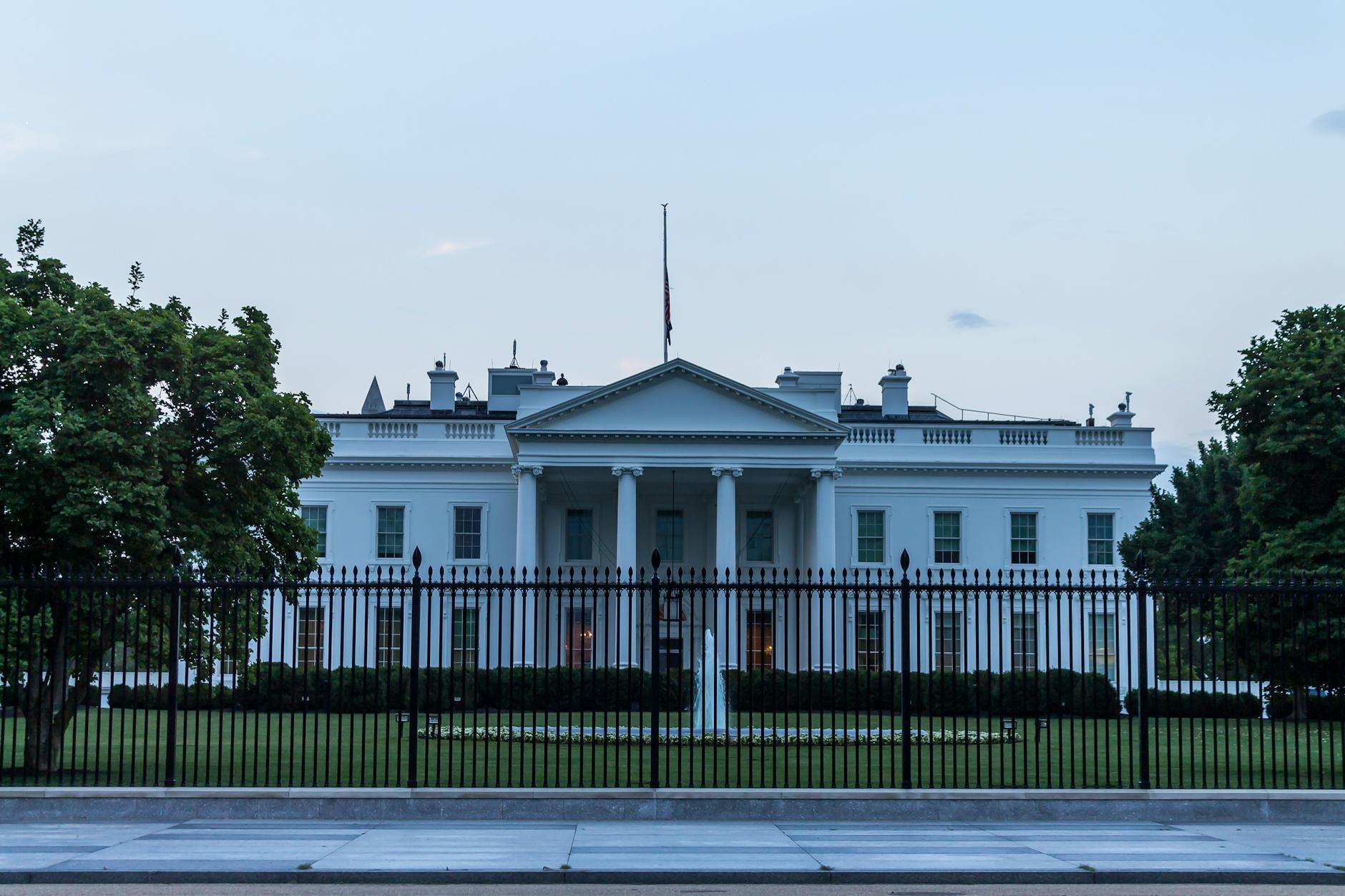satire-image-34 White House Issues satire image: Front-facing view of the White House in Washington D.C., USA.