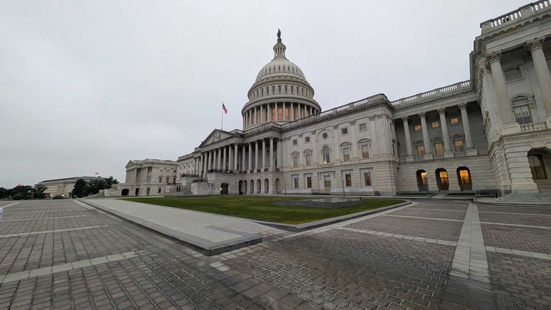 satire-image-40 Trump Johnson satire image: View of the iconic US Capitol Building in Washington, DC on a cloudy day.